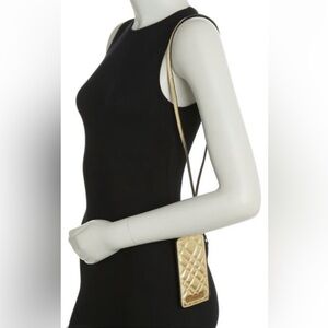 Kurt Geiger Metallic Gold Quilted Bag